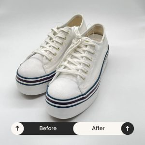 De-yellowing service done for a customer of Hypelad Sneaker Care in Melbourne